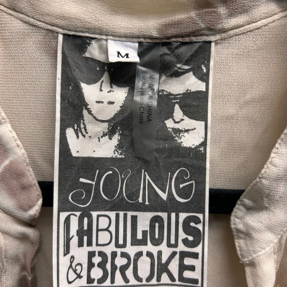 Young Fabulous & Broke Tie-Dye Sleeveless Top - Brown and White - Picture 2 of 7